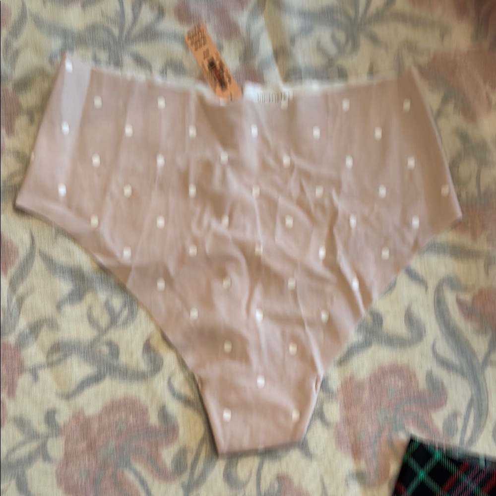 Victoria's Secret Beige Polka Dot Panties high waist thong